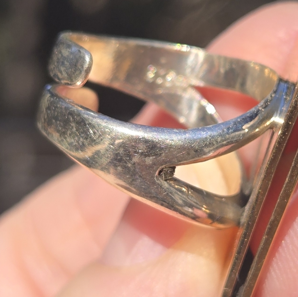 Sterling & Brass Picture Frame Ring Sz7 Adjustable - Picture 8 of 8